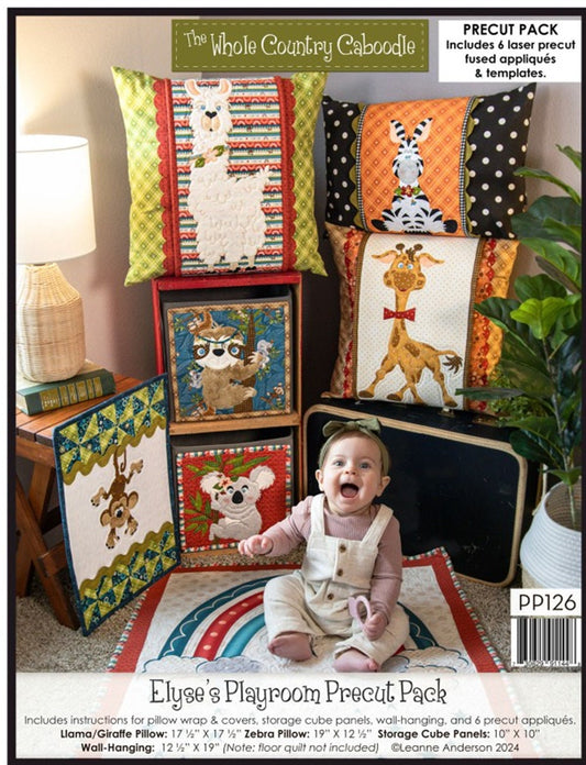 Elyse's Playroom Pattern by Leanne Anderson. Pillow wraps, storage cube panels, wall-hanging, 6 applique patterns