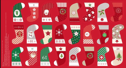 Oh Christmas Tree! Mini Advent Stocking Panel - panel measures 18" wide