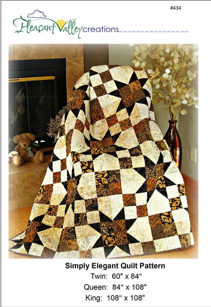 Simply Elegant Quilt Pattern for 3 sizes, by Designer Diana Beaubien for Pleasant Valley Creations