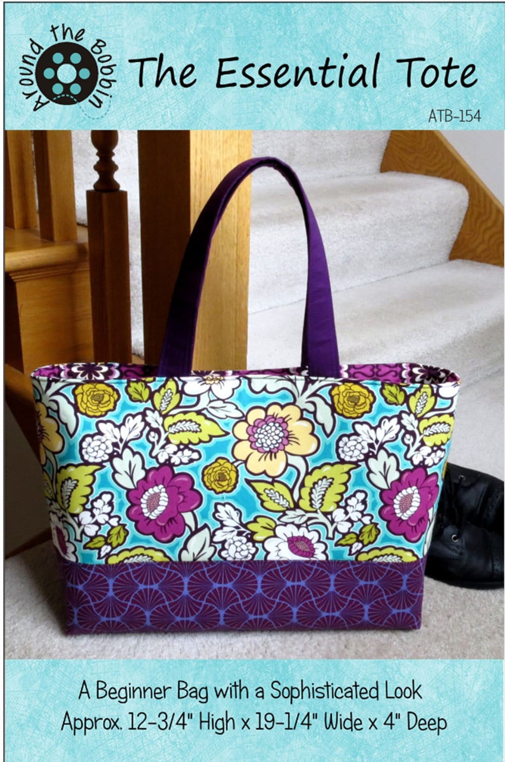 Essential Tote by Designer Lisa Amundson - perfect for beginners, finished size approx 12-3/4" x 19-14" x 4