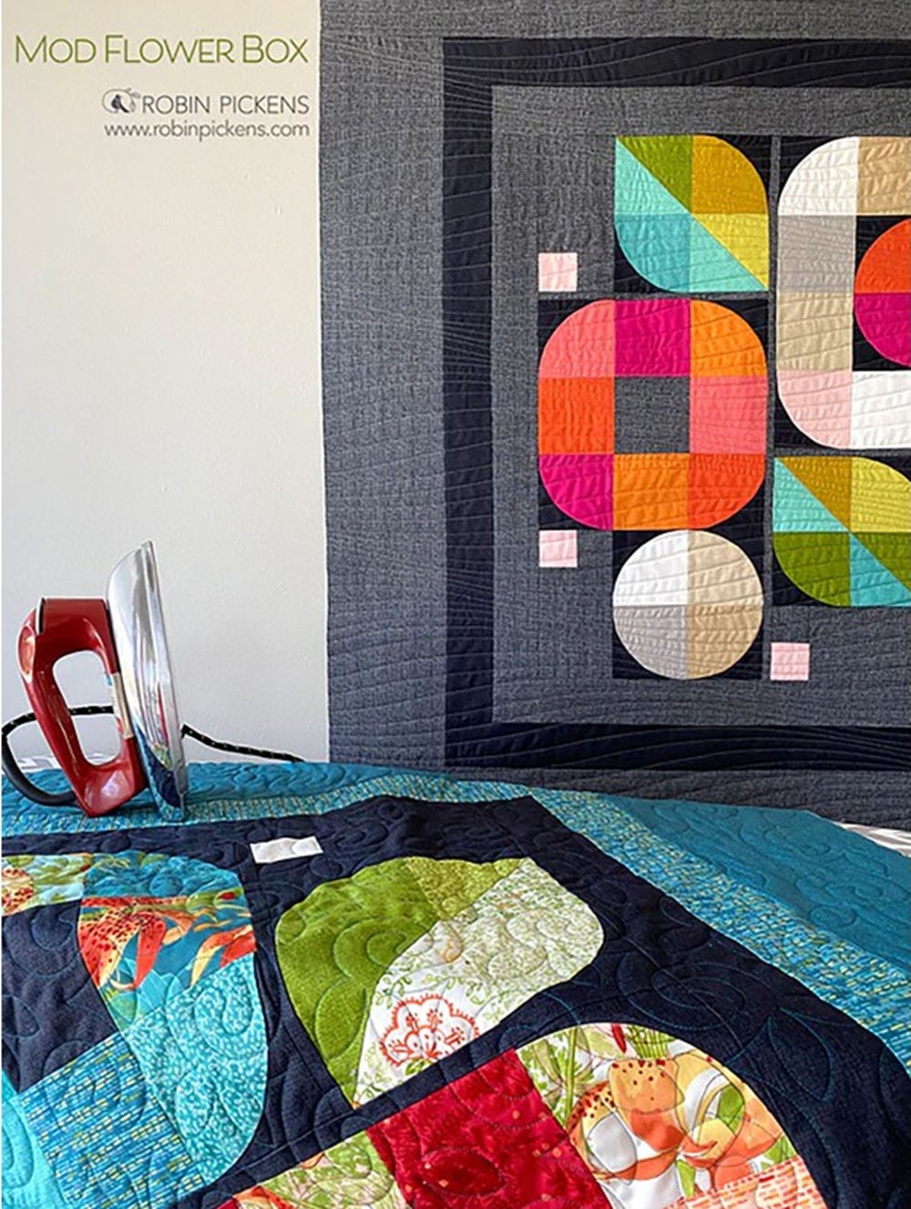 Mod Flower Box Quilt Pattern by Robin Pickens. Layer Cake and Fat Quarter Friendly.