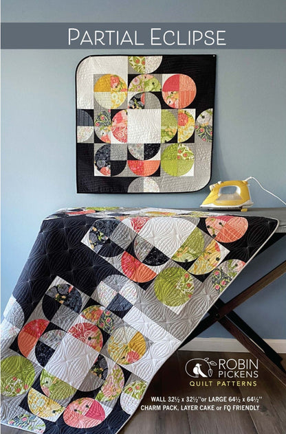 Partial Eclipse Quilt Pattern by Robin Pickens. Charm Pack, Layer Cake and Fat Quarter Friendly. Two Sizes included.