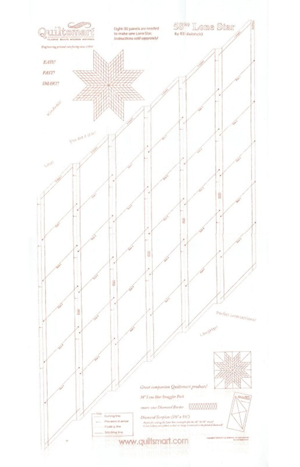 Quiltsmart Lone Star Quilt Pattern: 58" Interfacing Panels