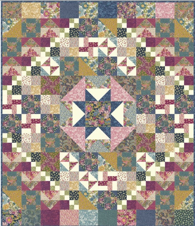 Pieced Treasure Quilt Pattern: Fat Quarters, Multi-Block Design