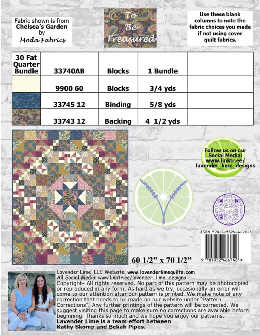 Pieced Treasure quilt pattern - Perfect for Fat Quarters by Lavender Lime