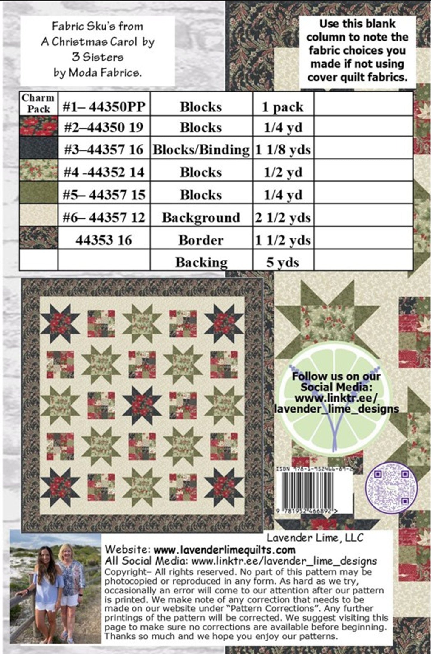 Christmas Charm Quilt Pattern by Lavender Lime, 70.5" x 74.5"