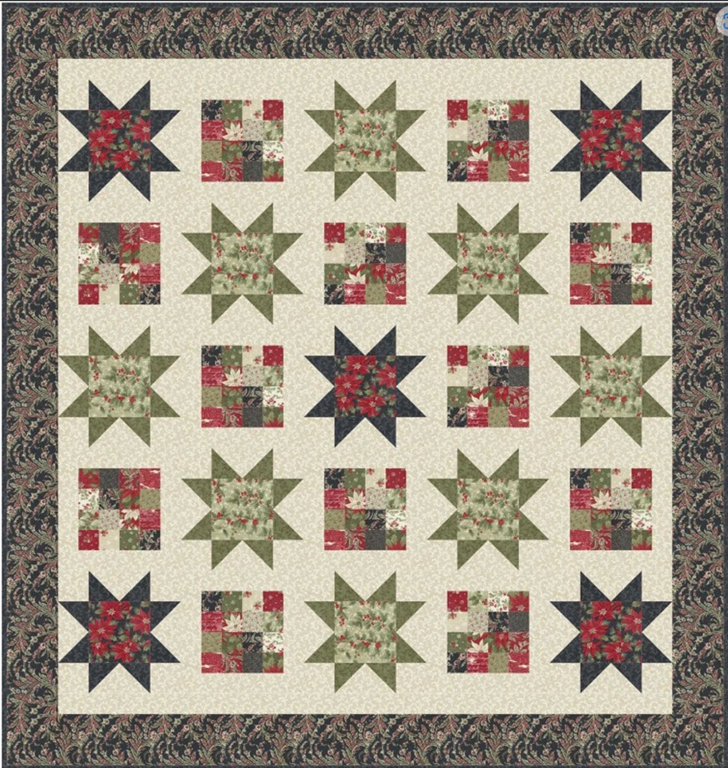 Christmas Charm Quilt Pattern by Lavender Lime, 70.5" x 74.5"