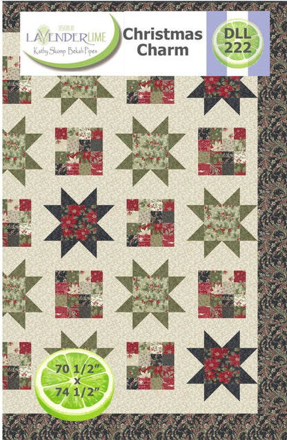 Christmas Charm Quilt Pattern by Lavender Lime, 70.5" x 74.5"