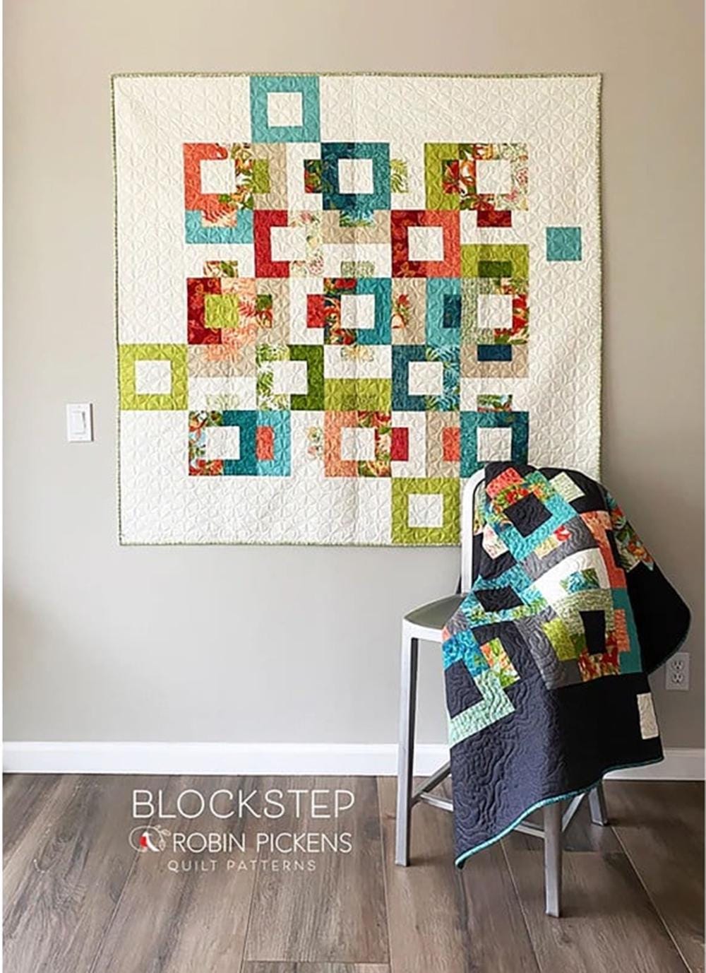 Blockstep Quilt Pattern by Robin Pickens. Layer Cake and Jelly Roll Friendly. Three sizes included in pattern instructions.