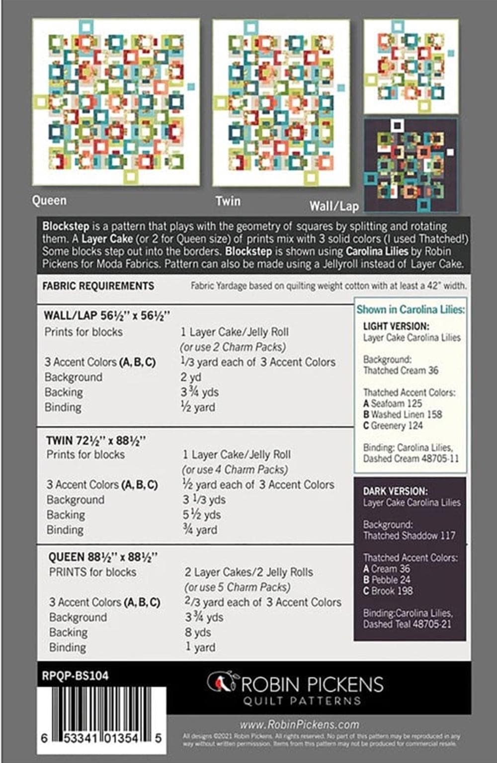 Blockstep Quilt Pattern: Layer Cake & Jelly Roll Friendly