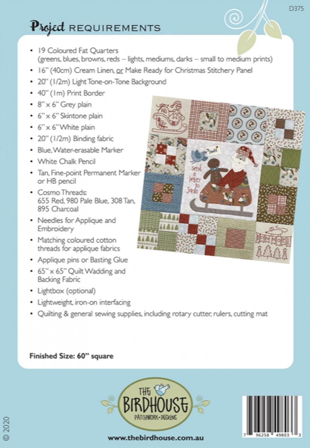 Make Ready for Christmas Quilt Pattern Booklet: Applique & Stitchery, 60" Square