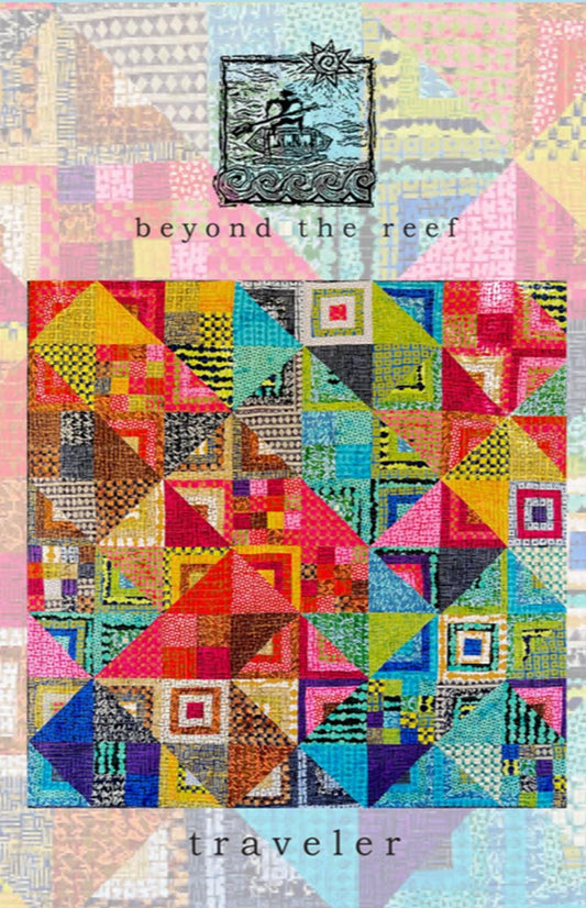 Traveler quilt pattern from beyond the reef - Finished size 64.5" x 64.5"