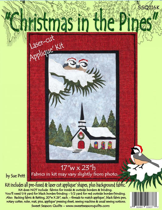 Christmas in the Pines Laser Cut Quilt Kit by Sue Pritt. 17"w x 23"h - Free Shipping