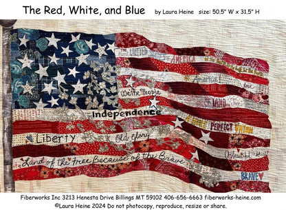 The Red, White, and Blue Quilt Pattern by Laura Heine - Finished size approximately 50.5" w x 31.5" h