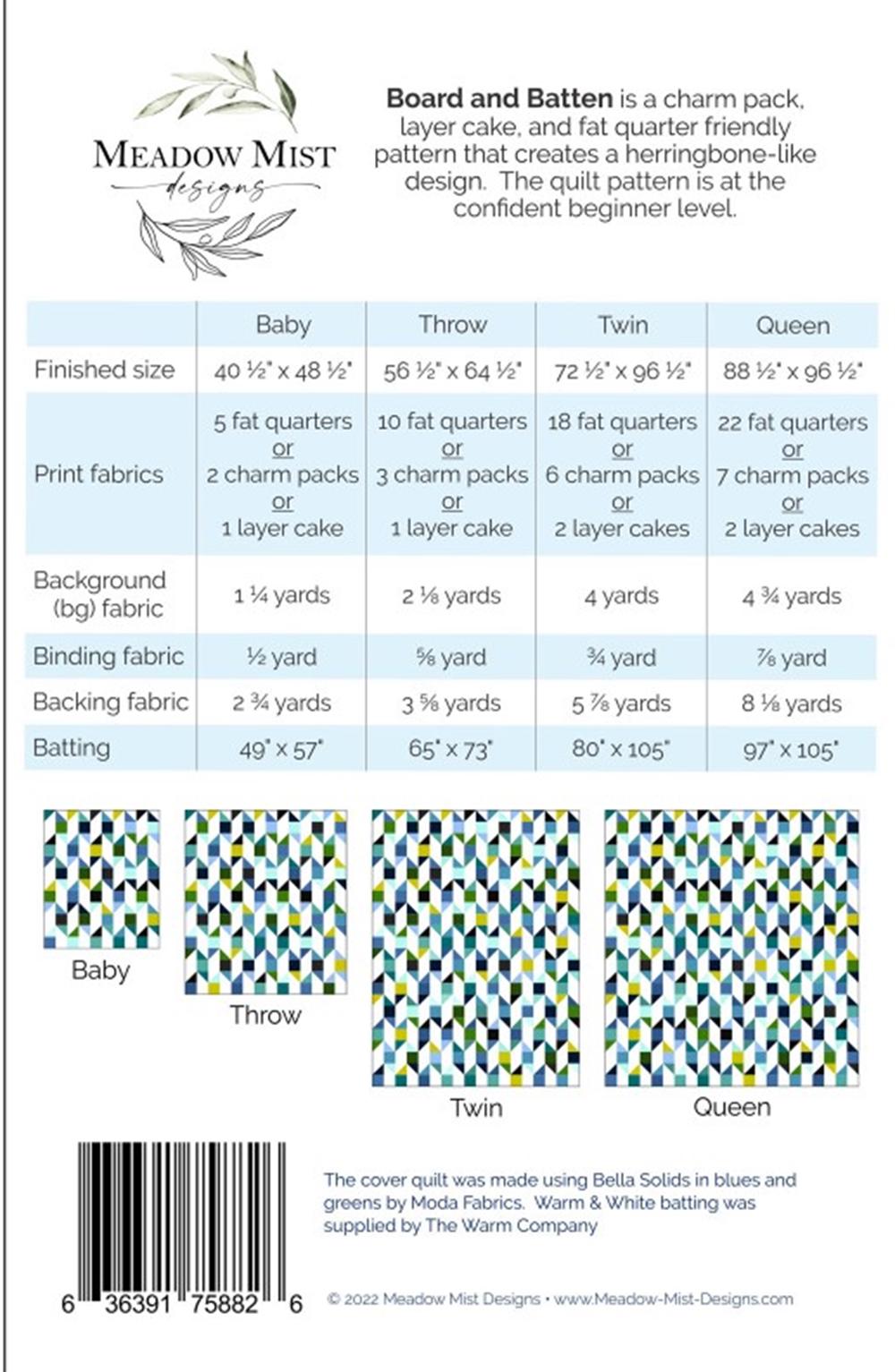Board and Batten Quilt Pattern: Beginner Friendly, Four Sizes
