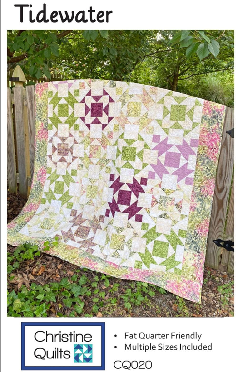 Tidewater Quilt Pattern by Christine Van Buskirk. Fat Quarter Friendly, requires Creative Grids Cat's Cradle tool. Four sizes included.