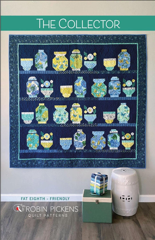 The Collector Quilt Pattern by Robin Pickens. Fat Eighth Friendly. Approx size 67.5" x 65"