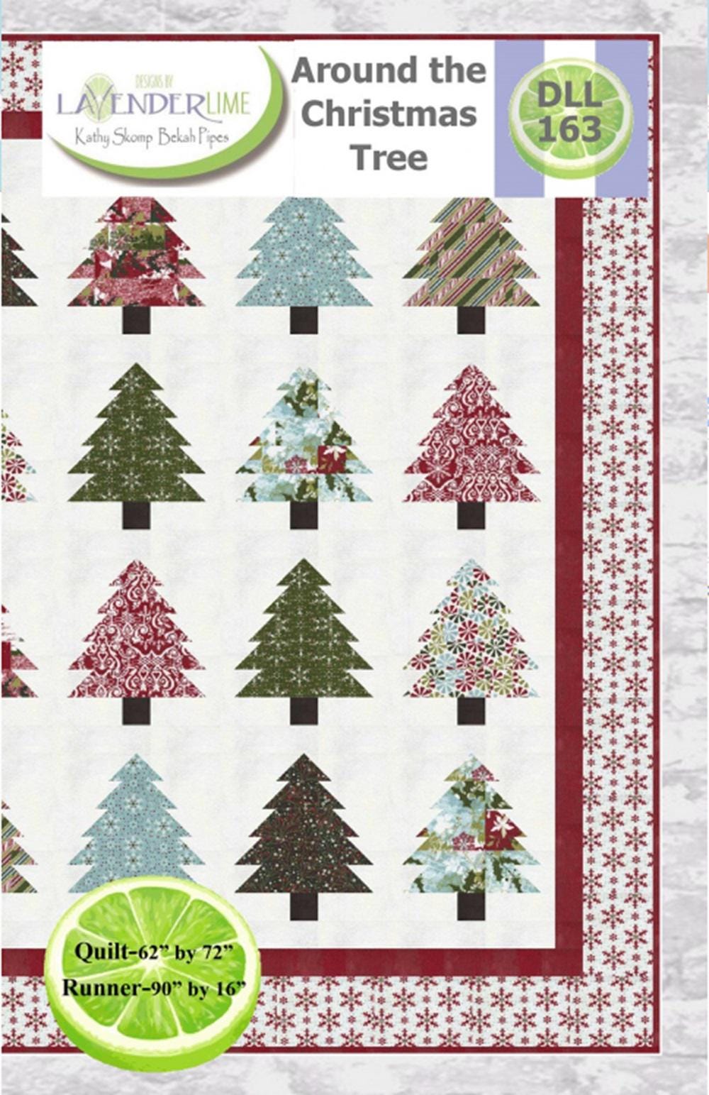 Around the Christmas Tree Pattern by Kathy Skomp for Lavender Lime - Quilt and Table Runner Pattern Included.