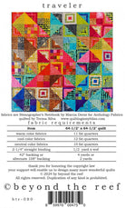 Traveler quilt pattern from beyond the reef - Finished size 64.5" x 64.5"