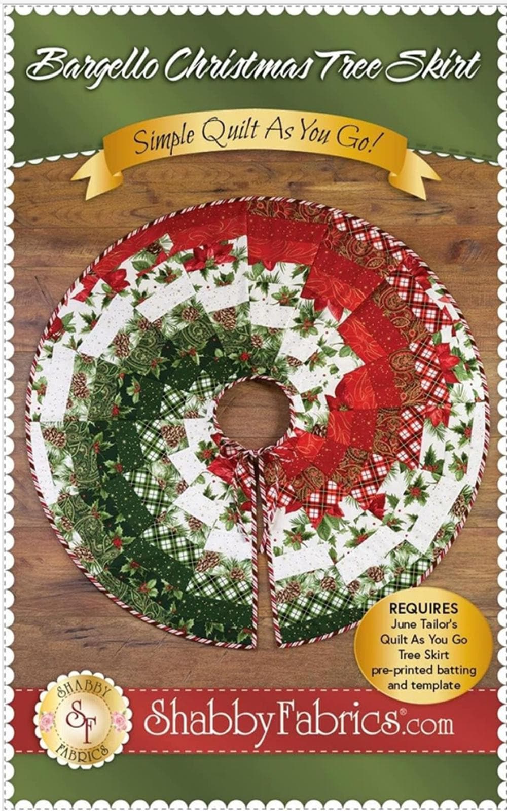 Bargello Christmas Tree Skirt Pattern and Batting - Add your own fabric to make this gorgeous tree skirt! Free Shipping