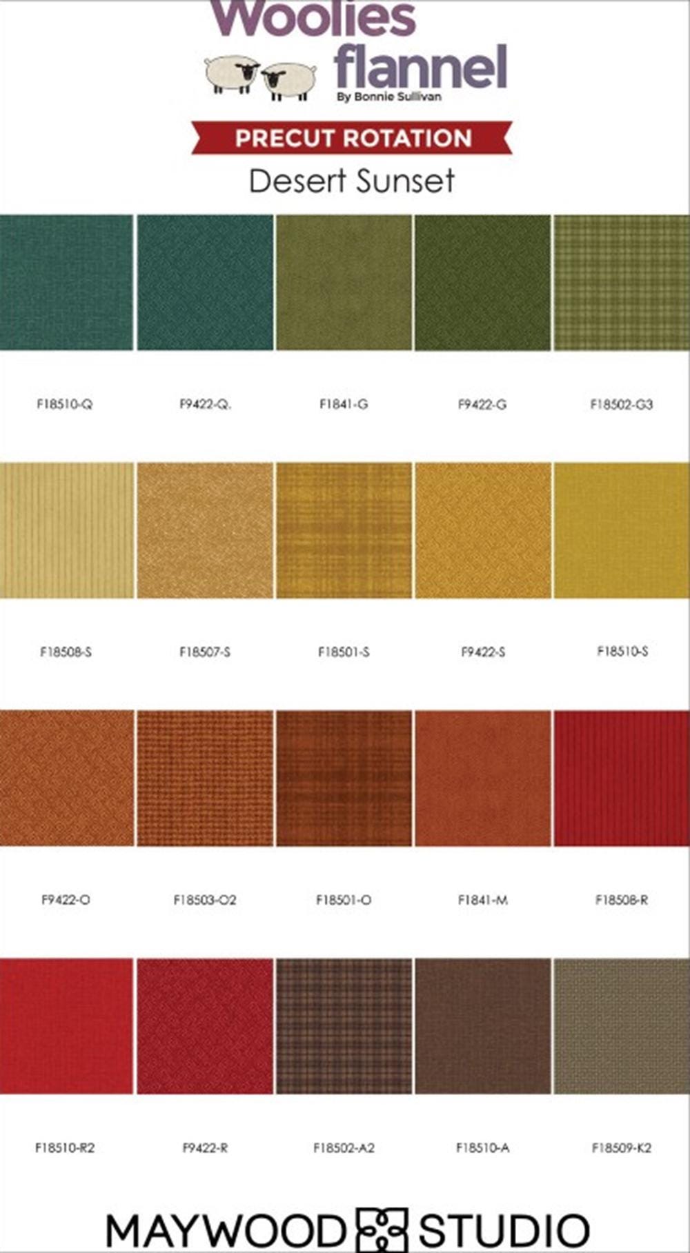 Woolies Flannel Desert Sunset Precuts - 2.5" strips (40) designed by Bonnie Sullivan