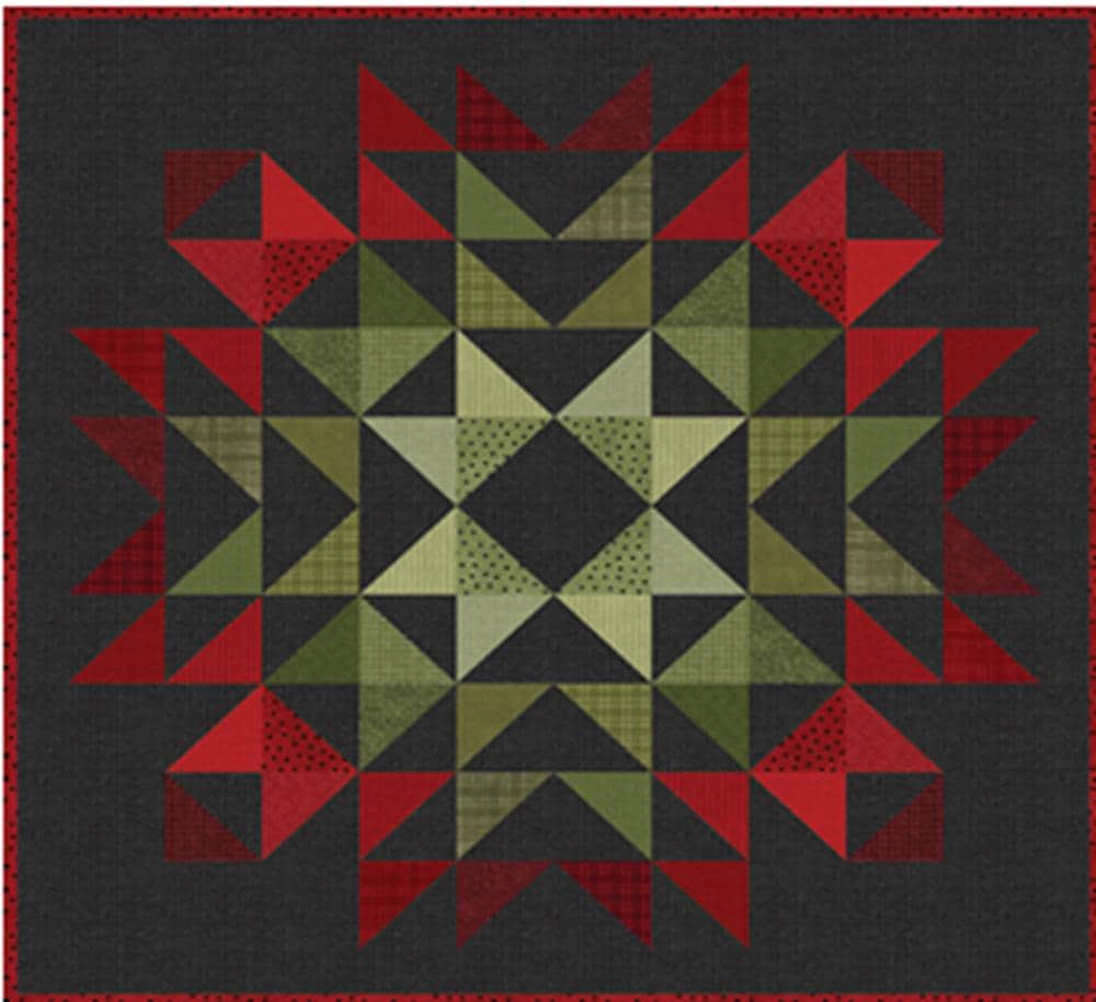 Starburst Flannel Quilt Kit: Bonnie Sullivan Pattern, Holiday Warmth Variation