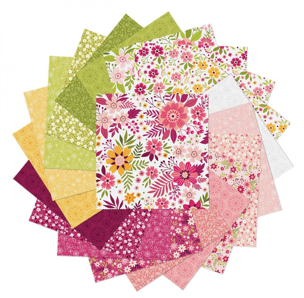Among the Wildflowers Layer Cake — 42 Pre-Cut 10" Squares by Shelley Cavanna for Benartex