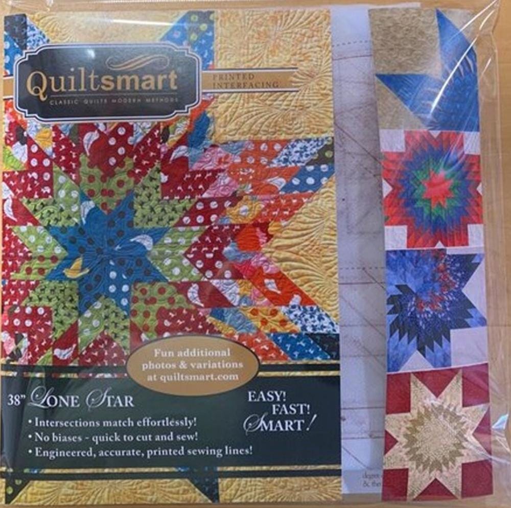 Quiltsmart Lone Star 38" by Designer Bill Reinhold - Classic Pack includes 4 panels of Interfacing + instructions. Free Shipping!