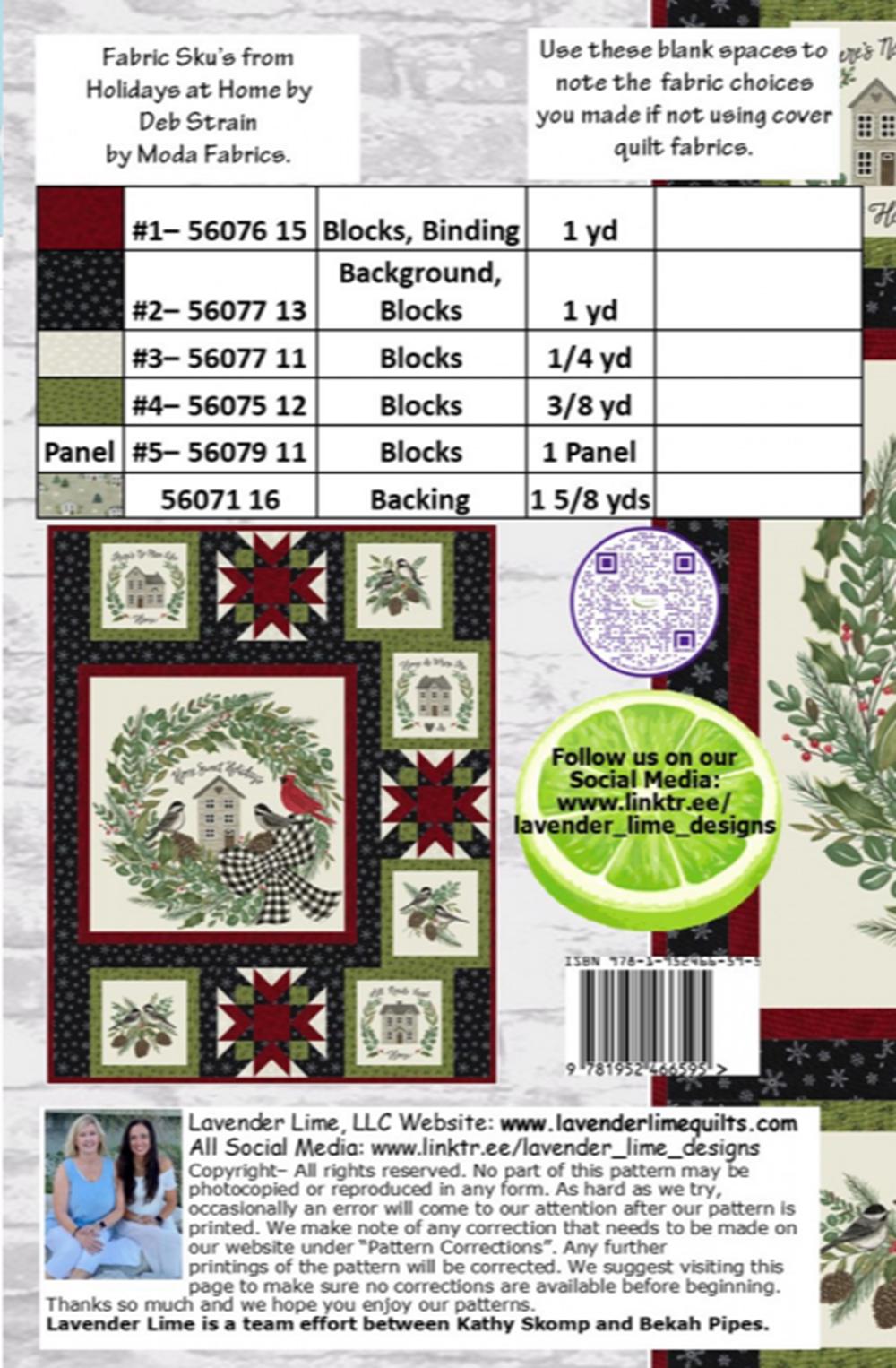 Christmas Cheer Pattern by Lavender Lime - this is a Panel Pattern, not the picture shown. Please see description for details.