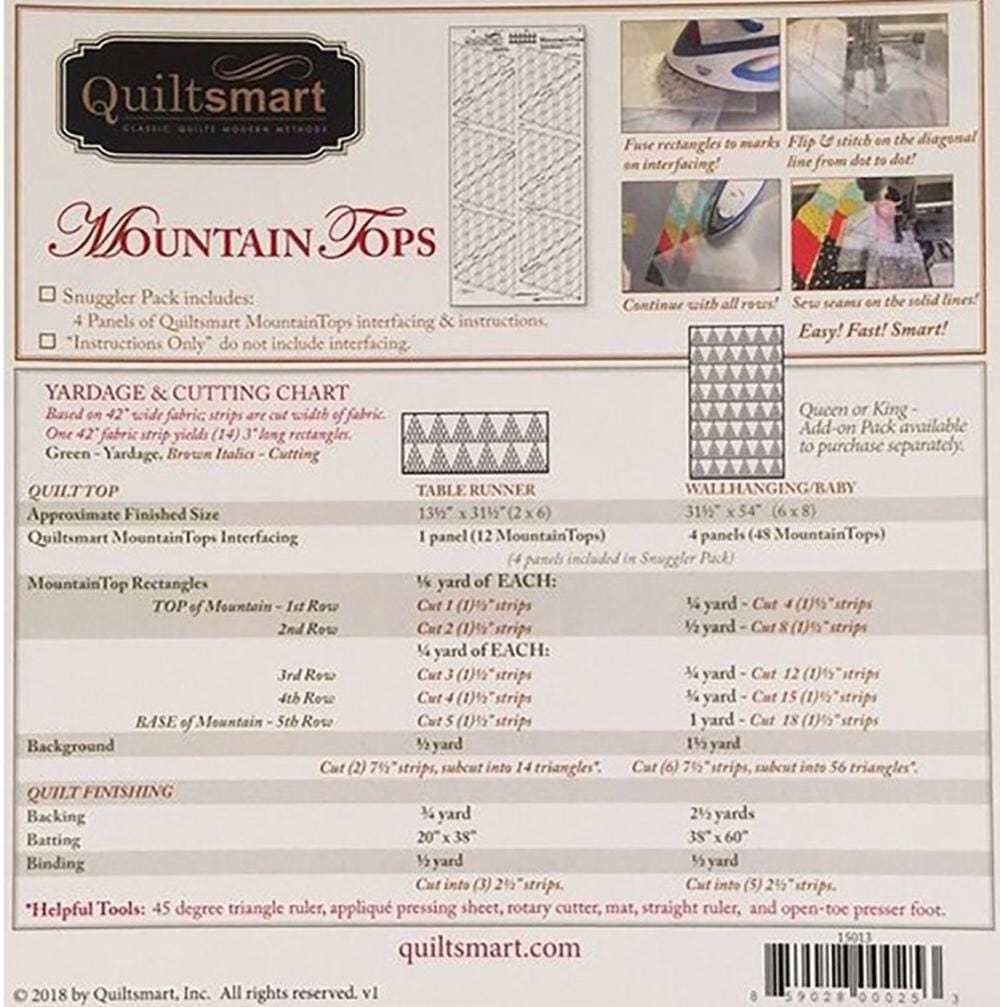 Quiltsmart Mountain Tops Snuggler Pack - Free Shipping