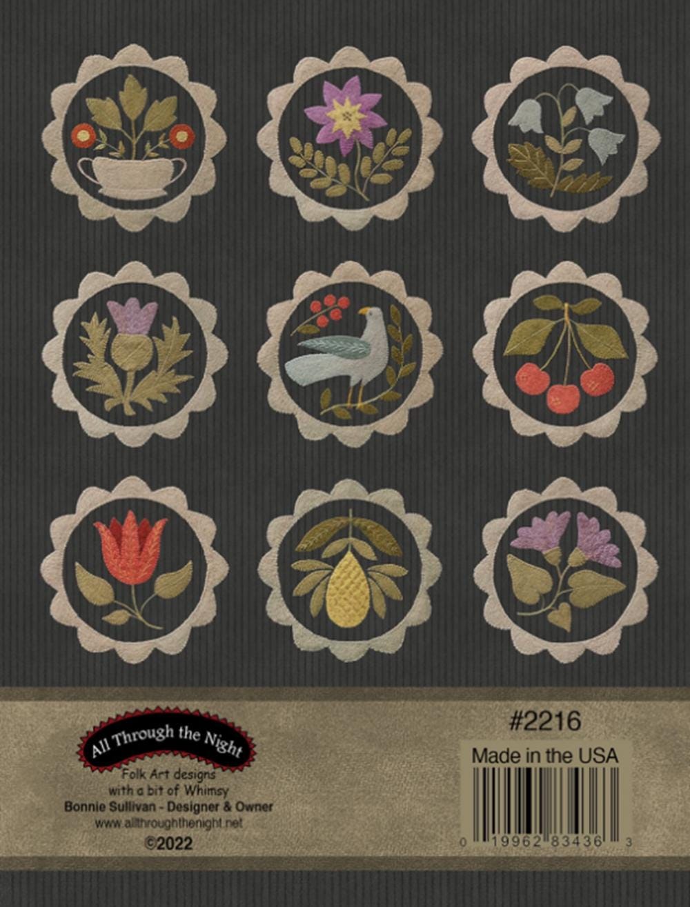 Buttermold Sampler by Bonnie Sullivan - Book for 30 designs inspired by antique butter molds.