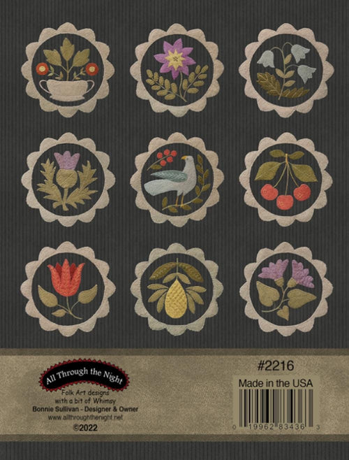 Buttermold Sampler by Bonnie Sullivan - Book for 30 designs inspired by antique butter molds.