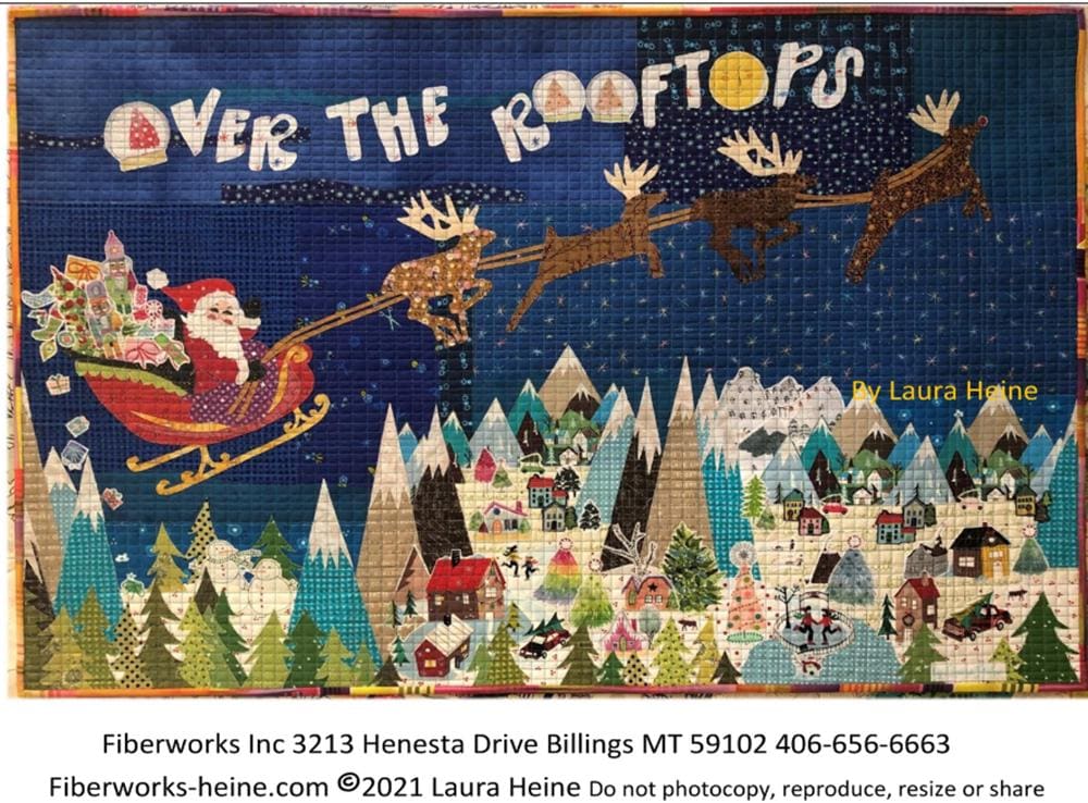 Over the Rooftops Christmas Quilt Pattern by Laura Heine (36" x 25")
