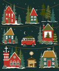 Christmas Village Cotton Fabric Panel - Riley Blake - 36"x43"