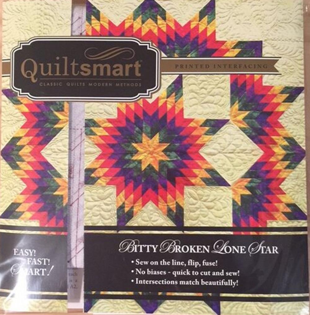 Quiltsmart Little Lone Star - previously known as Bitty Broken Lone Star includes 4 panels of Interfacing + instructions.
