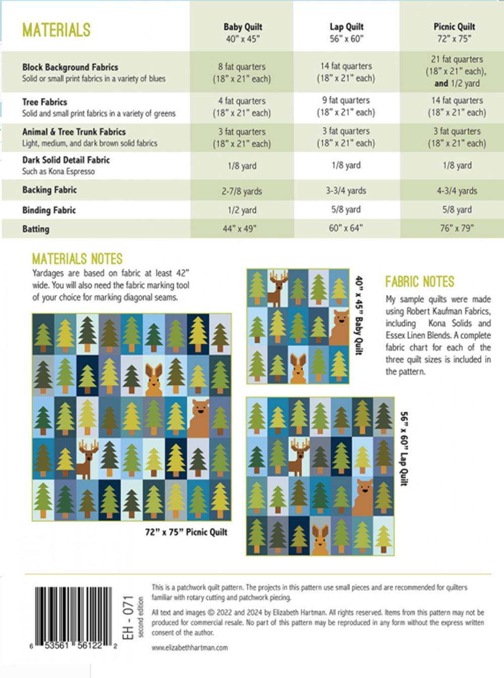 Lookout Tree & Animal Quilt Kit: Lap Size, Elizabeth Hartman Pattern