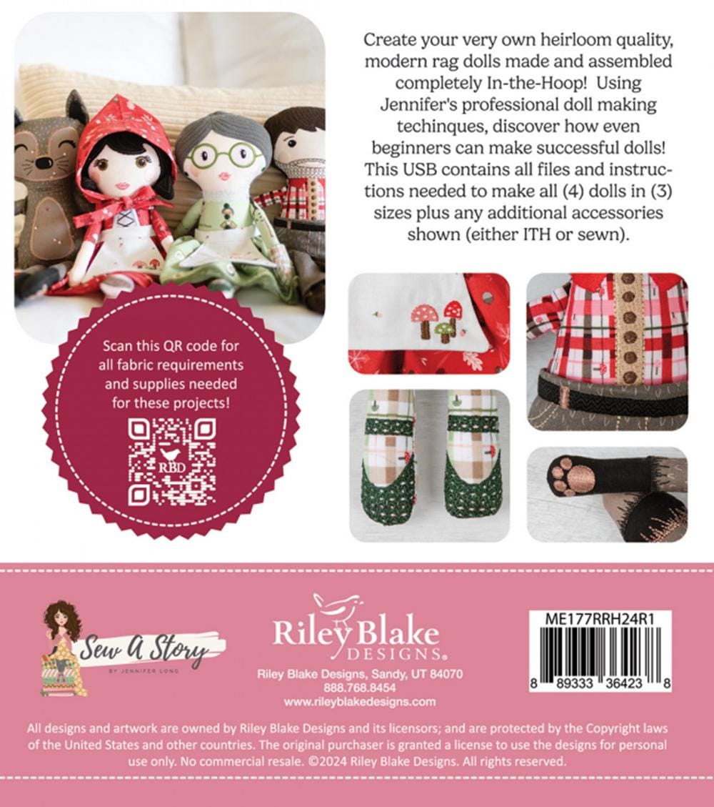 Red Riding Hood & Friends Dolls - Machine Embroidery USB