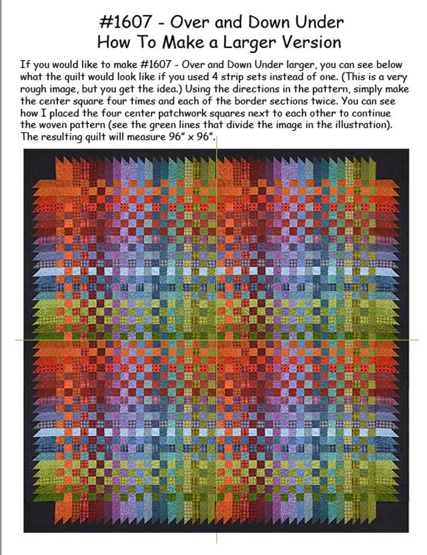 Over & Down Under Checkerboard Quilt Pattern by Bonnie Sullivan (56" Square)