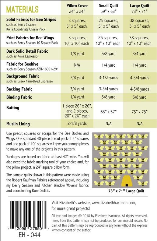 Beehive Quilt Pattern by Elizabeth Hartman - Pillow Cover + two sizes included.