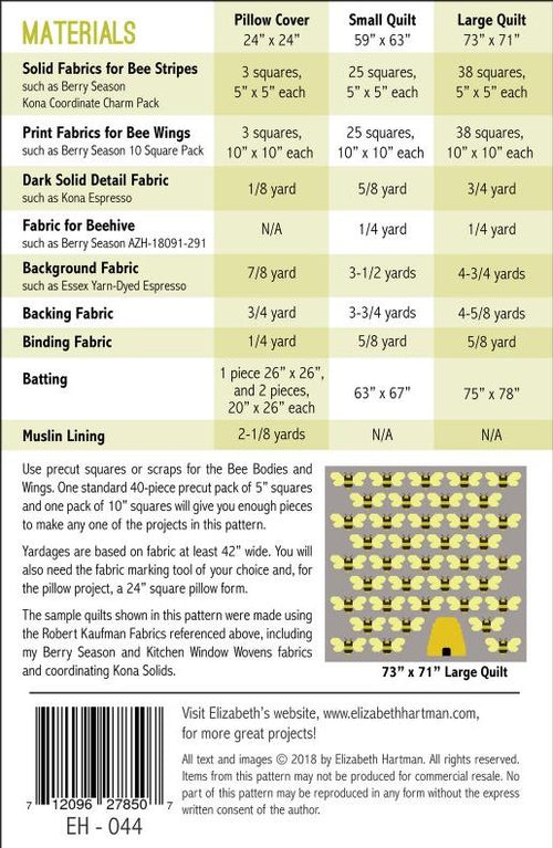 Beehive Quilt Pattern by Elizabeth Hartman - Pillow Cover + two sizes included.