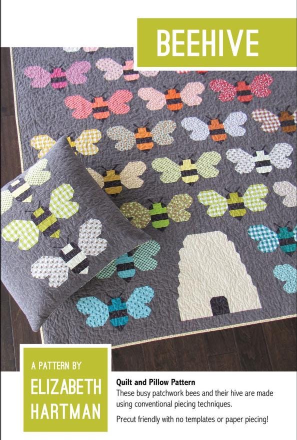 Beehive Quilt Pattern by Elizabeth Hartman - Pillow Cover + two sizes included.