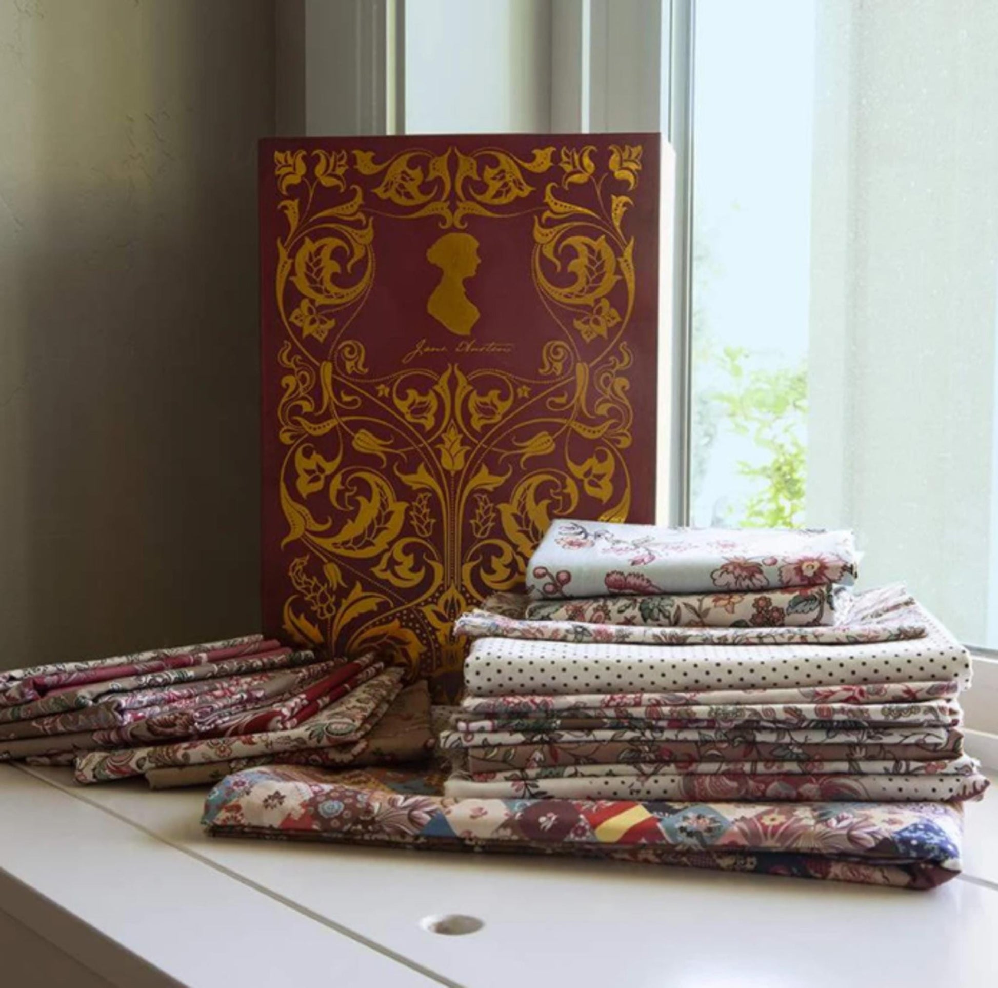 Jane Austen Quilt Kit from Riley Blake - At Home Boxed Quilt-Includes fabric, pattern booklet, templates. Free Shipping