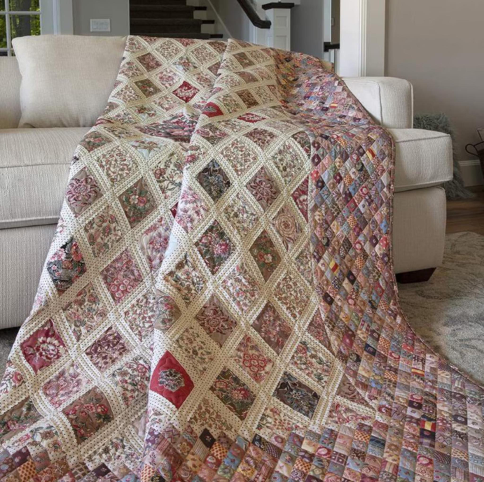 Jane Austen Quilt Kit: Medallion Coverlet with Fabric & Template from Riley Blake