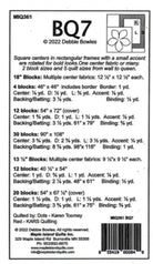 BQ7 Quilt Pattern by Debbie Bowles - 5 sizes