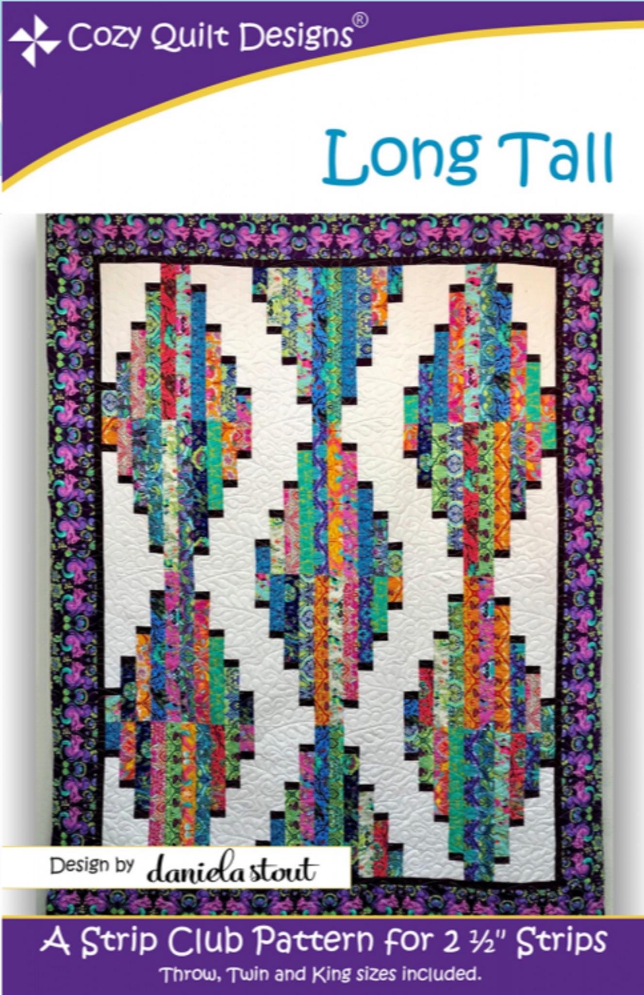 Long Tall Quilt Pattern, from Cozy Strip Club - tailored for 2.5" strips