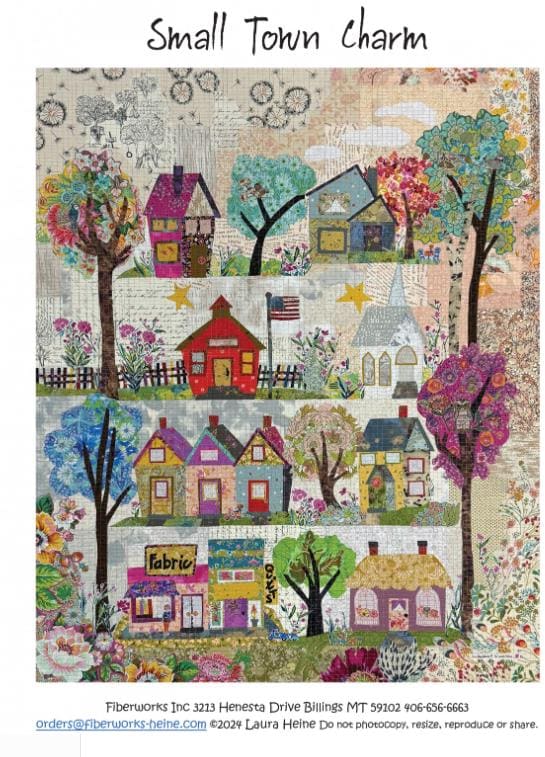 Small Town Charm Quilt Pattern by Laura Heine - Finished size approximately 41 x 50
