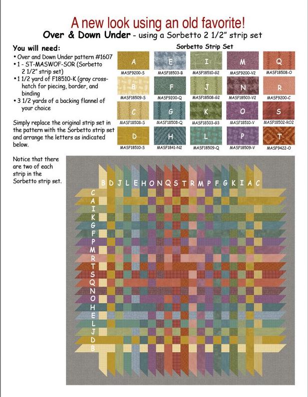 Over & Down Under Checkerboard Quilt Pattern by Bonnie Sullivan (56" Square)