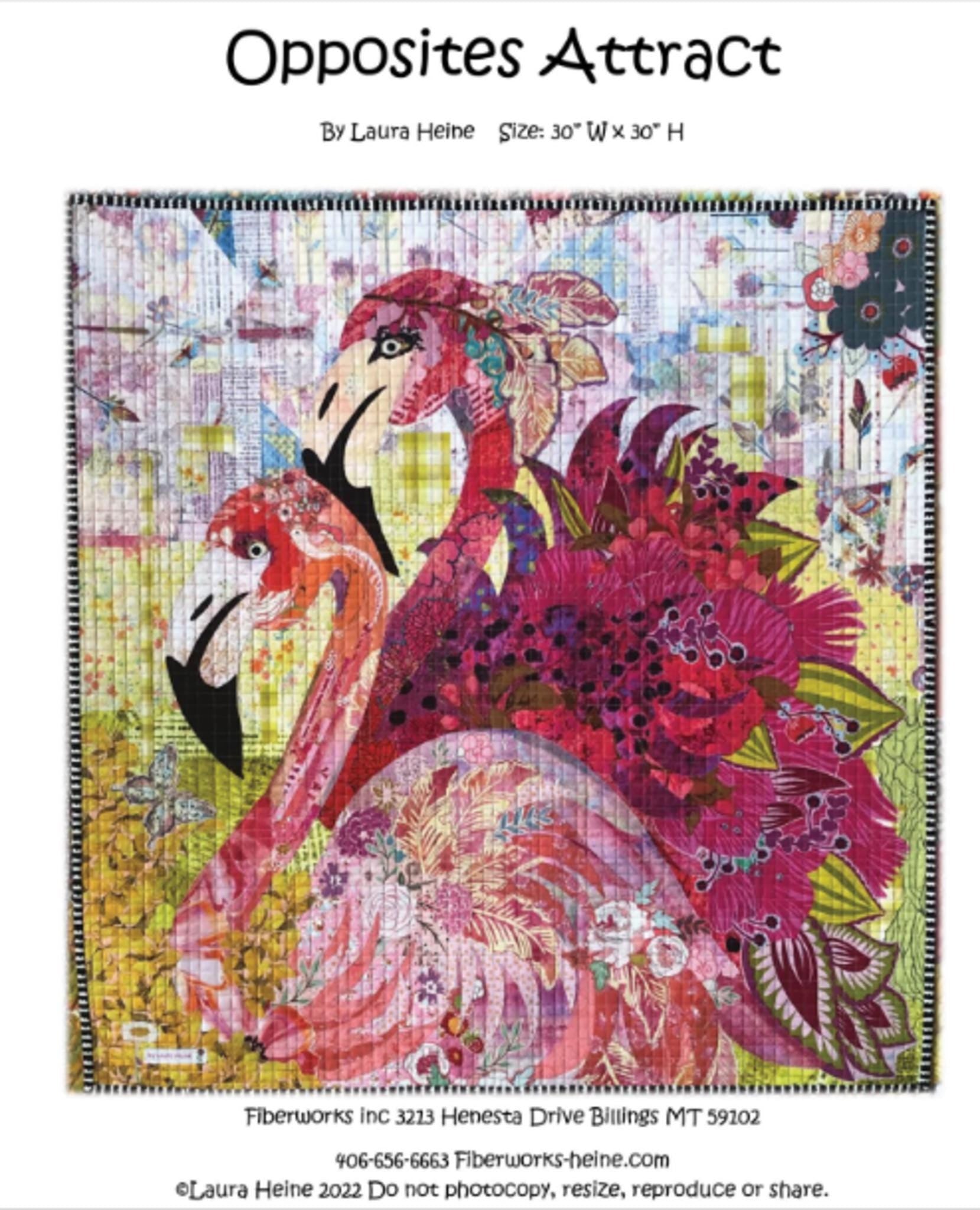 Opposites Attract Collage Quilt Pattern by Laura Heine - finished size approx 30" W x 30" L pattern only