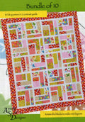 Bundle of 10 Quilt Pattern by Christine Conner for Amelie Scott Designs - fat quarter friendly, 64" x 77"