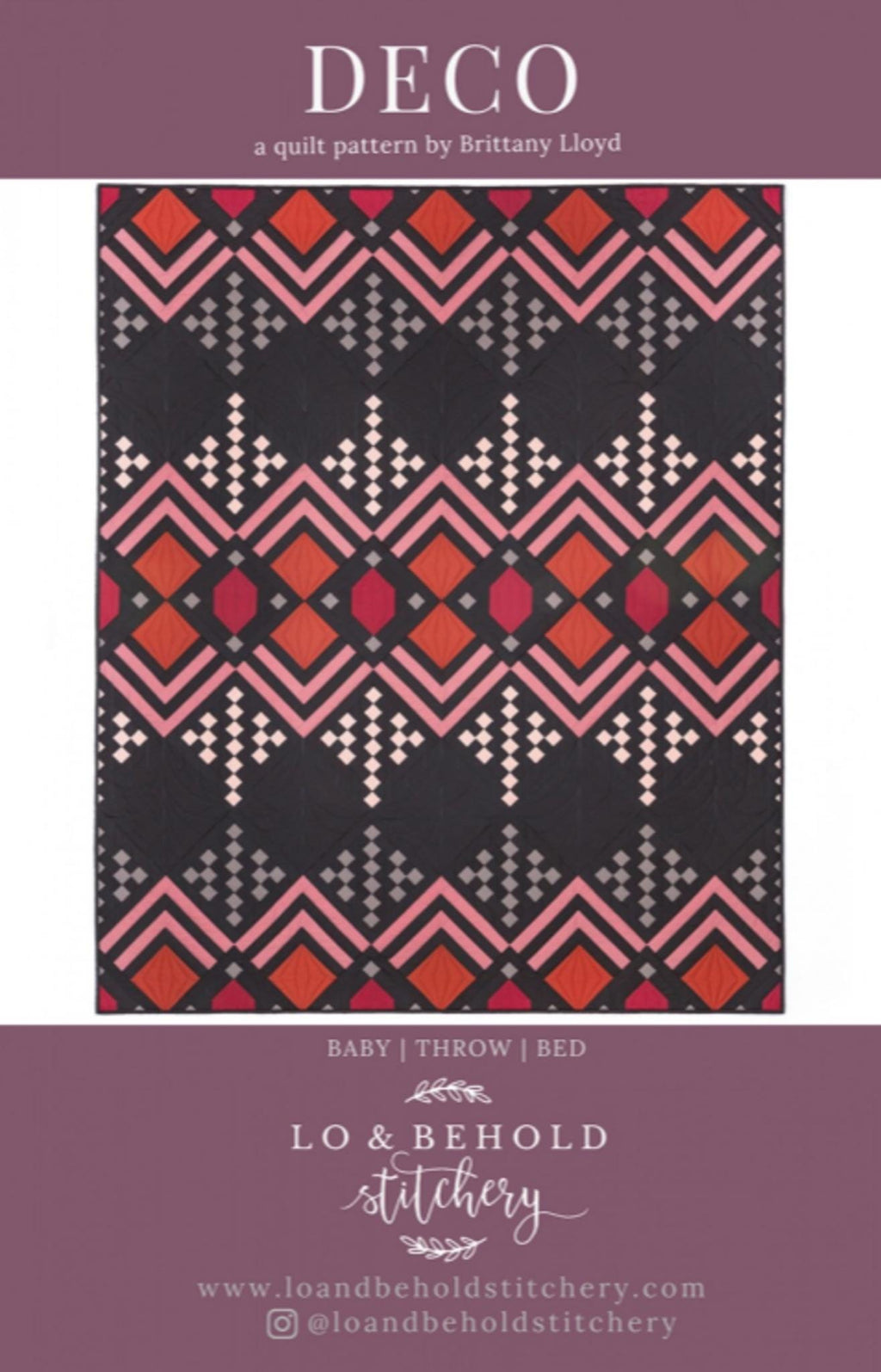 DECO Quilt Pattern by Brittany Lloyd from Lo & Behold Stitchery - 3 sizes